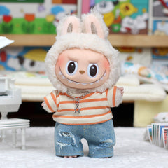 Labubu T-Shirt & Ripped Jeans Outfit – Heartfelt Macaron Style