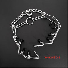 Chrome Plated Pinch Dog Collar Proong Dogs Training Choke Chain Dog Training Necklace Rubber Tips Guardian