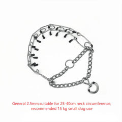 Chrome Plated Pinch Dog Collar Proong Dogs Training Choke Chain Dog Training Necklace Rubber Tips Guardian