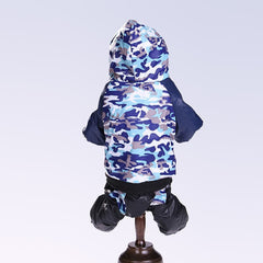 Pet Clothes Autumn Winter Camouflage Hooded Pet Clothing