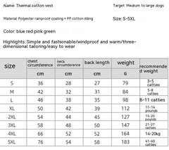 Waterproof Dog Clothes Pet Coat Winter Thermal Vest