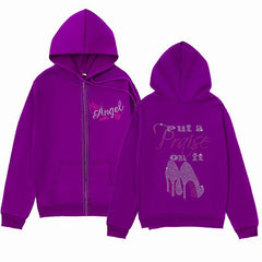 High Heel Graphic Hoodie – Simple & Stylish Zip-Up Jacket