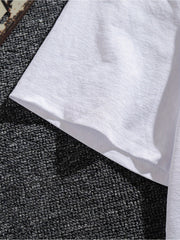 White Printed T-Shirt for Men – Loose Casual Summer Streetwear