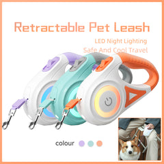 Dog Leash Retractable Leash And Dog Collar Spotlight Automatic Pet Dog Cat Traction Rope For Small Medium Dogs Pet Product