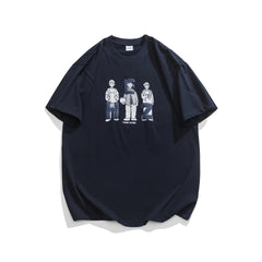 Vintage Letter Print T-Shirt – Unisex Washed Loose Fit