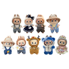 17Cm Mini Plush Doll'S Clothes Outfit Accessories Cos Anime Plush Cartoon Decor for Labubu Shark Onesie Clothing DIY Girl Gifts