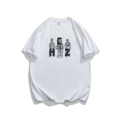 Vintage Letter Print T-Shirt – Unisex Washed Loose Fit