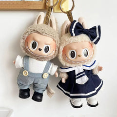 17Cm Mini Plush Doll'S Clothes Outfit Accessories Cos Anime Plush Cartoon Decor for Labubu Shark Onesie Clothing DIY Girl Gifts