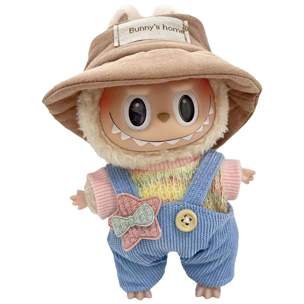 17Cm Mini Plush Doll'S Clothes Outfit Accessories Cos Anime Plush Cartoon Decor for Labubu Shark Onesie Clothing DIY Girl Gifts