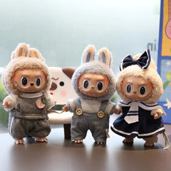 17Cm Mini Plush Doll'S Clothes Outfit Accessories Cos Anime Plush Cartoon Decor for Labubu Shark Onesie Clothing DIY Girl Gifts