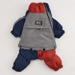Pet Winter Color Matching Cotton-padded Clothes Dog Medium Large Dog Warm And Comfortable