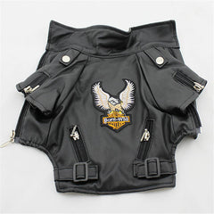Pet Small Dog Sticker Embroidered Eagle Leather Jacket