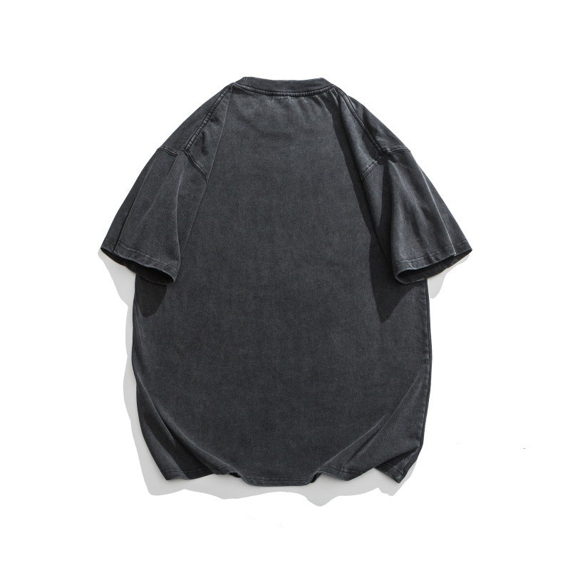 Distressed Letter Print T-Shirt – Unisex Loose Fit