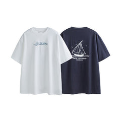 Contrast Splicing Sports T-Shirt – Casual Loose Short Sleeve