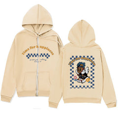 Melancholic Child Graphic Hoodie – Minimalist Zip-Up Sweatshirt