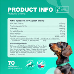 Do Not Sell On Amazon Probiotics For Dogs Support Gut Health Immunity Yeast Balance Itchy Skin Allergies Probiotics And Digestive Enzymes Coprophagia Deterrent For Dogs 180 Probiotic Chews For Dogs