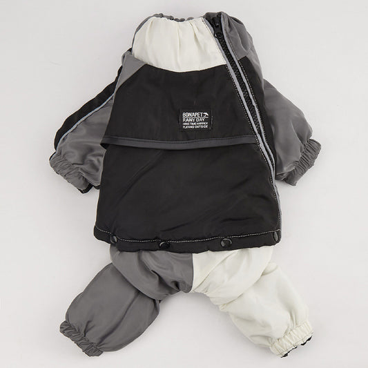 Pet Winter Color Matching Cotton-padded Clothes Dog Medium Large Dog Warm And Comfortable