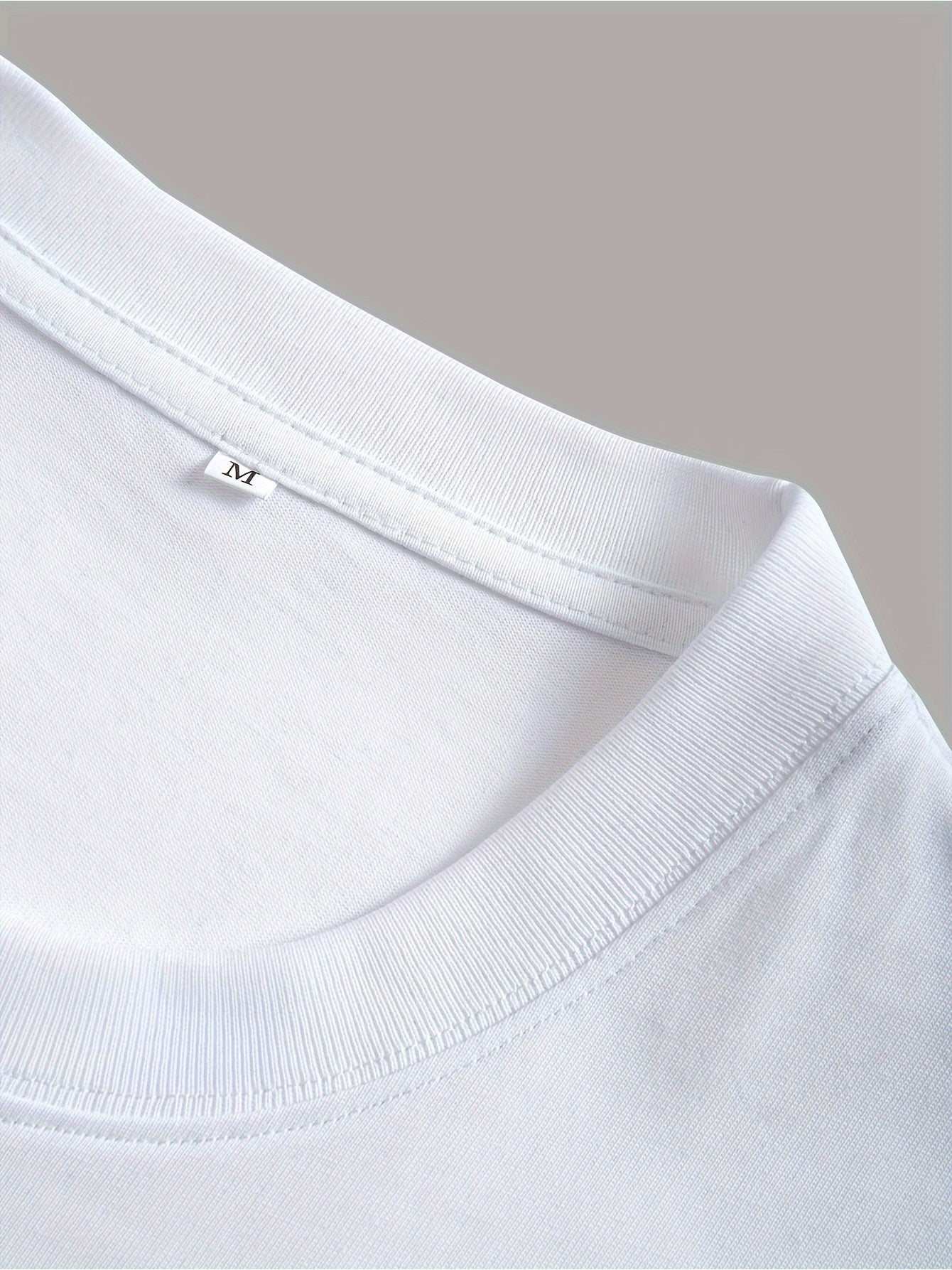 White Printed T-Shirt for Men – Loose Casual Summer Streetwear