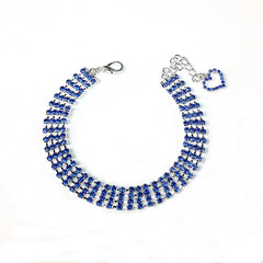 Four-row Rhinestone Pet Collar Dogs And Cats Heart-shaped Chain