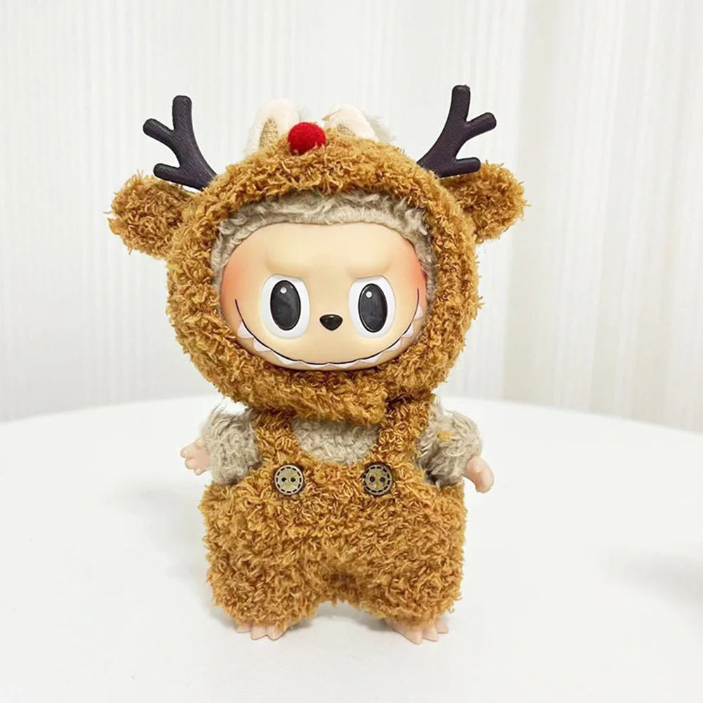 17Cm Mini Plush Doll'S Clothes Outfit Accessories Cos Anime Plush Cartoon Decor for Labubu Shark Onesie Clothing DIY Girl Gifts