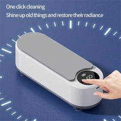 Portable Ultrasonic Jewelry Cleaner – 450ml Compact Household Cleaning Machine for Rings, Glasses & Makeup Brushes